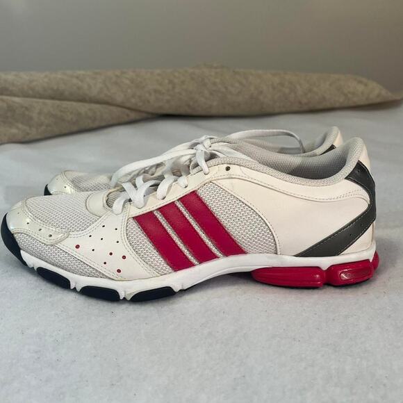 Adidas Trainers ART U42438 White w/ Pink stripe Women Size 8.5 - Picture 1 of 8